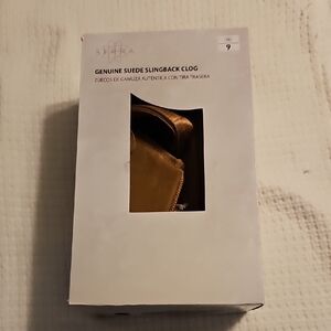 Serra Tan Suede Slingback Clogs